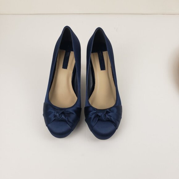 Dorothy Perkins US 7.5 UK 5 Dark Royal Blue Heels Brushed Satin Womens Shoes - Picture 14 of 14